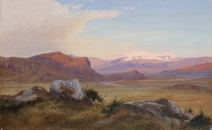Landscape with snow in the mountains